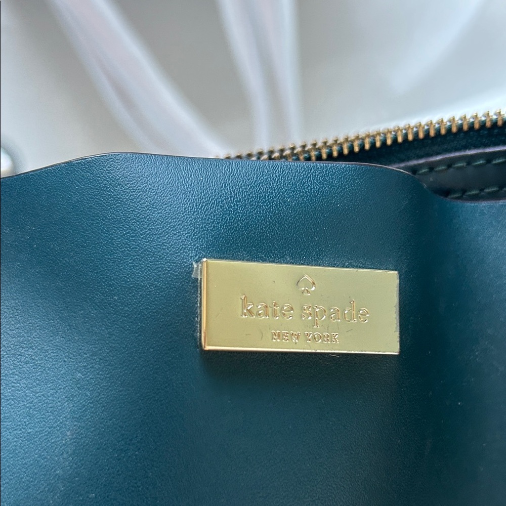 kate spade Dark Green Leather Tote with Gold Hardware - Picture 5 of 5